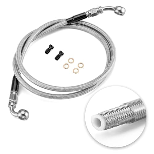 Mofun 48 Extended Length Hydraulic Front Brake Line Kit NonABS Compatible with Harley Sportster XL883 NL XL1200XT 20042022 For 12 14 Handlebar Stainless Steel Chrome