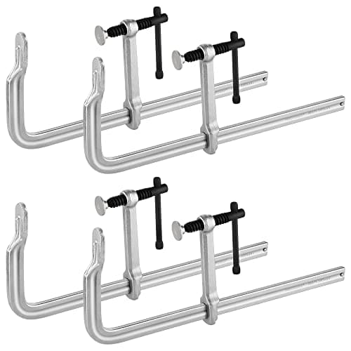 MAXPOWER Deep Throat F Clamp 15-5/8" x 5-5/8" (400 x 140 mm), Heavy Duty Bar Clamp for Welding, Pack of 4