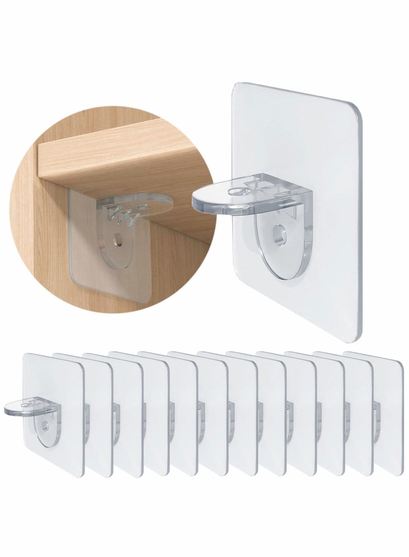 Punch Free Shelf Support Peg, 30 pcs Self Adhesive Shelves Clips for Kitchen Cabinet, Book Shelves, Strong Partition Holders Pin, Pin Closet, Brackets Clapboard Layer
