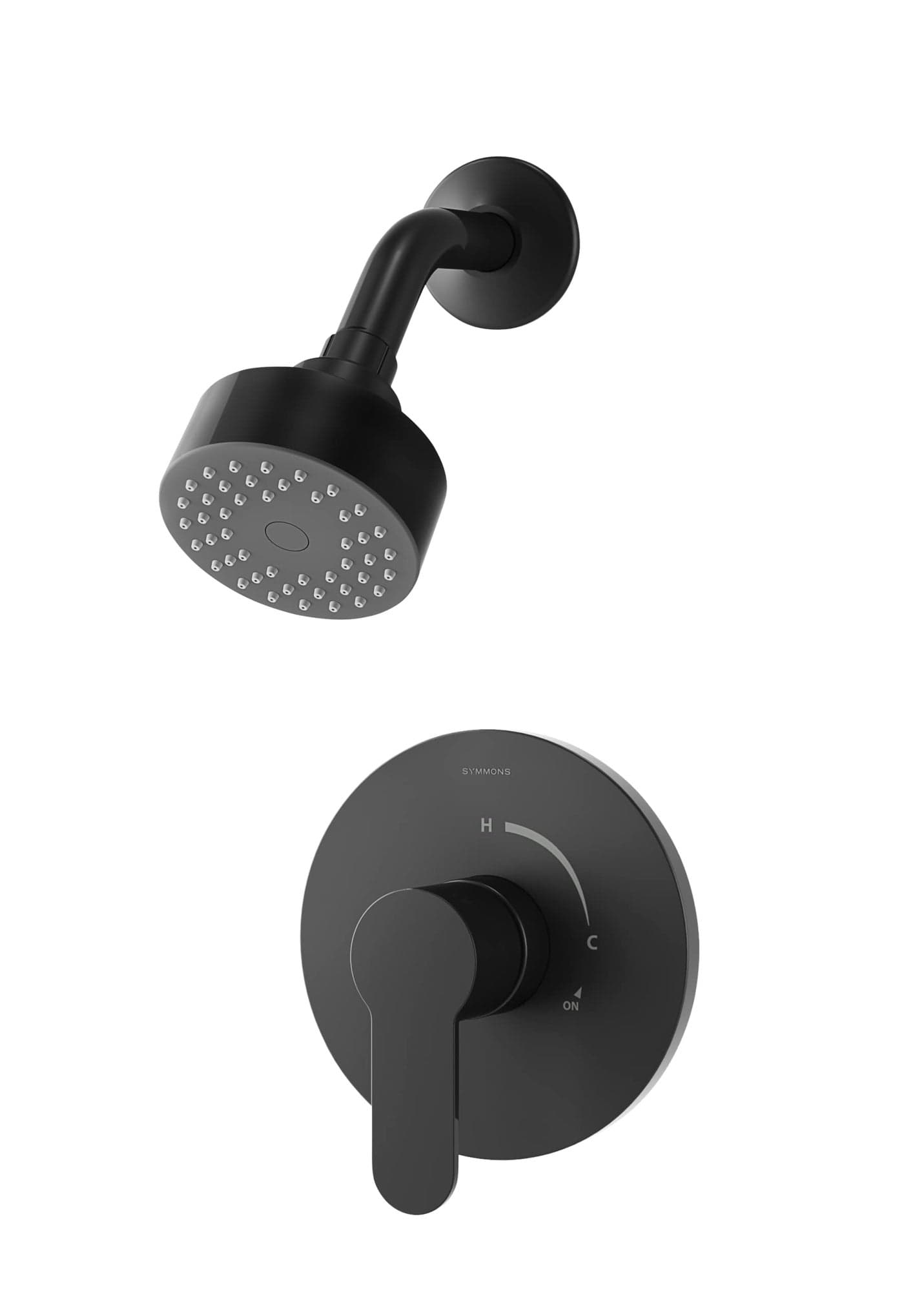Symmons Identity Wall Mounted Shower Trim Kit with Single Handle Single Spray in Matte Black 20 GPM Valve Not Included