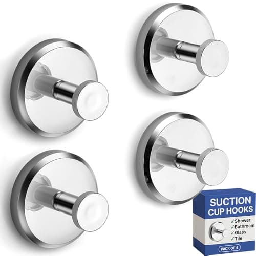 HOME SO Suction Cup Hooks O Shape 2 or 4 Pack Chrome 4 Count