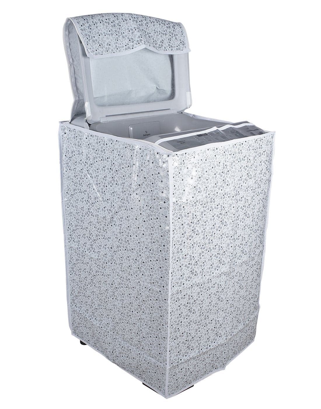 Classic® Top Load Washing Machine Cover Suitable for LG 7 Kg, 7.2 Kg, 7.5 Kg, 8 Kg (56cmsX56cmsX88cms, White & Grey)