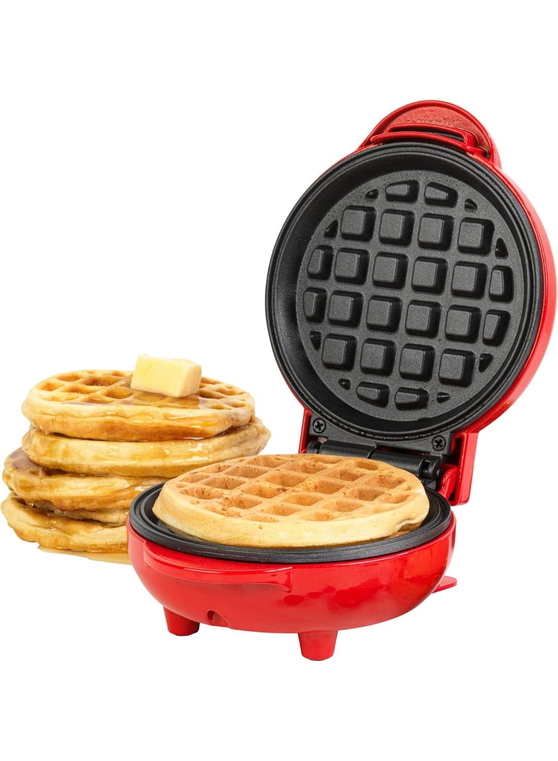 Small Yet Powerful 350 Watt Mini Waffle Maker Featuring a 4-Inch Non-Stick Cooking Area, Perfect for Creating Delicious Breakfasts, Snacks, and Sweet Treats Without the Hassle of Large Appliances