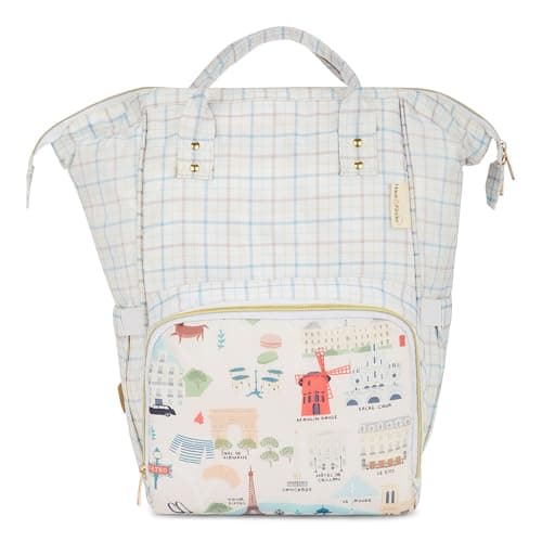 haus & kinder Chic Diaper Backpack for Mothers-Water Resistant Canvas Diaper Bags for Mom for Travel, Bag for Baby Products Carry, Maternity Bags for Mother and Baby, 1Pc, 20L, Mom In Paris, 990g