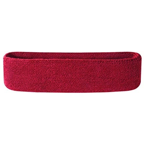 Suddora Workout Headband for Men and Women, Moisture-Wicking Athletic Sweatband, Lightweight Cotton Terry Cloth Bands for Basketball, Tennis, Football, Gym, Running, Cosplay & Costumes (Maroon)
