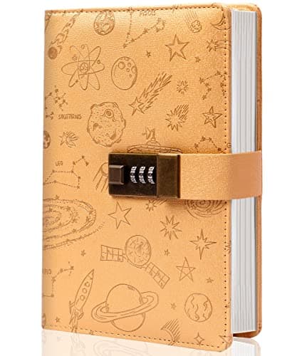 Yoment Lock Journal Leather Journal with Lock Girls Diary with Lock Combination Passwords Women Secret Diary with Pen Holder Refillable Locking Journal Notebook for Teens Adult 55 X 78 in Sky Blue