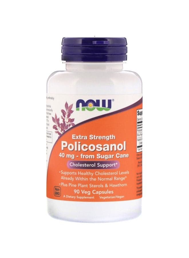 Now Foods Extra Strength Policosanol Dietary Supplement 90 Veg Capsules