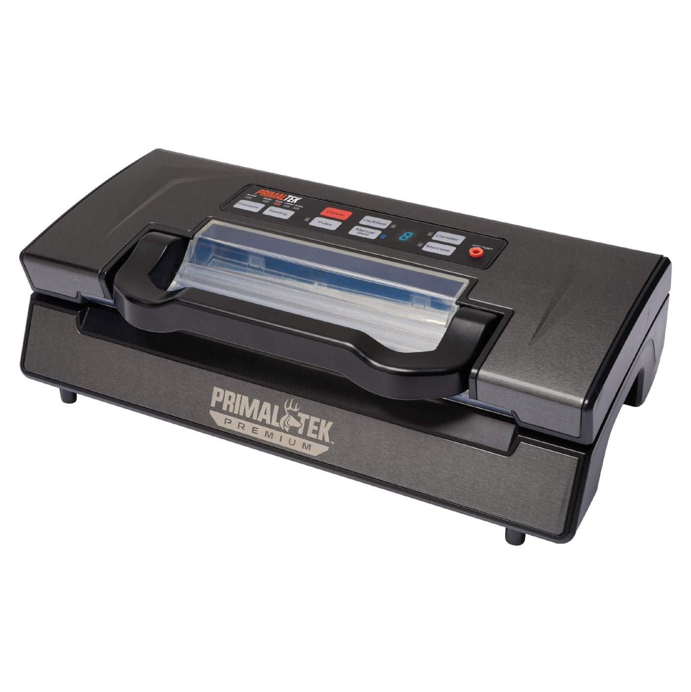 PrimalTek Premium 12 Vacuum Sealer User Friendly for Food Preservation Sous Vide 21inHg Vacuum Pressure Features Raised Air Intake Valve Multiple Operating Modes BuiltIn Vacuum Bag Storage