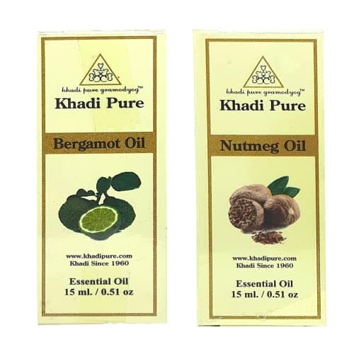 Khadi Pure Bergamot & Nutmeg Essential Oil, 15 Ml (Pack Of 2)