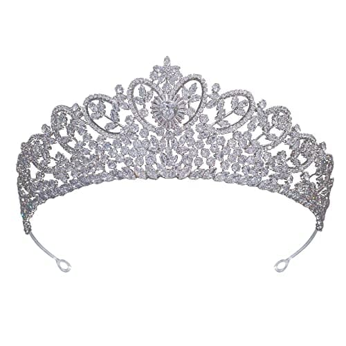 Jorsnovs Wedding Crowns for Bride Cubic Zirconia Tiaras Bridal Diamond Headpieces Corona De Novia Quinceanera Zircon Headband