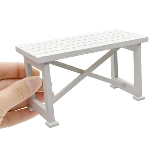 iLAND Dollhouse Furniture of Wooden Table for Doll House Garden Decor Miniature Dollhouse Accessories Tiny Table Model on 112 Scale