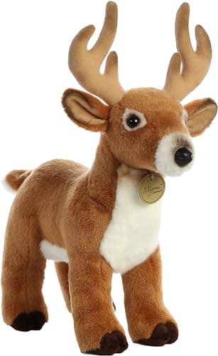 Aurora Adorable Miyoni Deer Stuffed Animal Lifelike Detail Cherished Companionship Brown 14 Inches