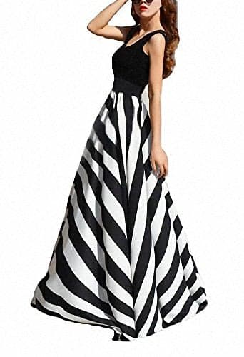 Afibi Women Chiffon Mopping Floor Length Big Hem Solid Beach High-Waist Maxi Skirt (Small, Black)