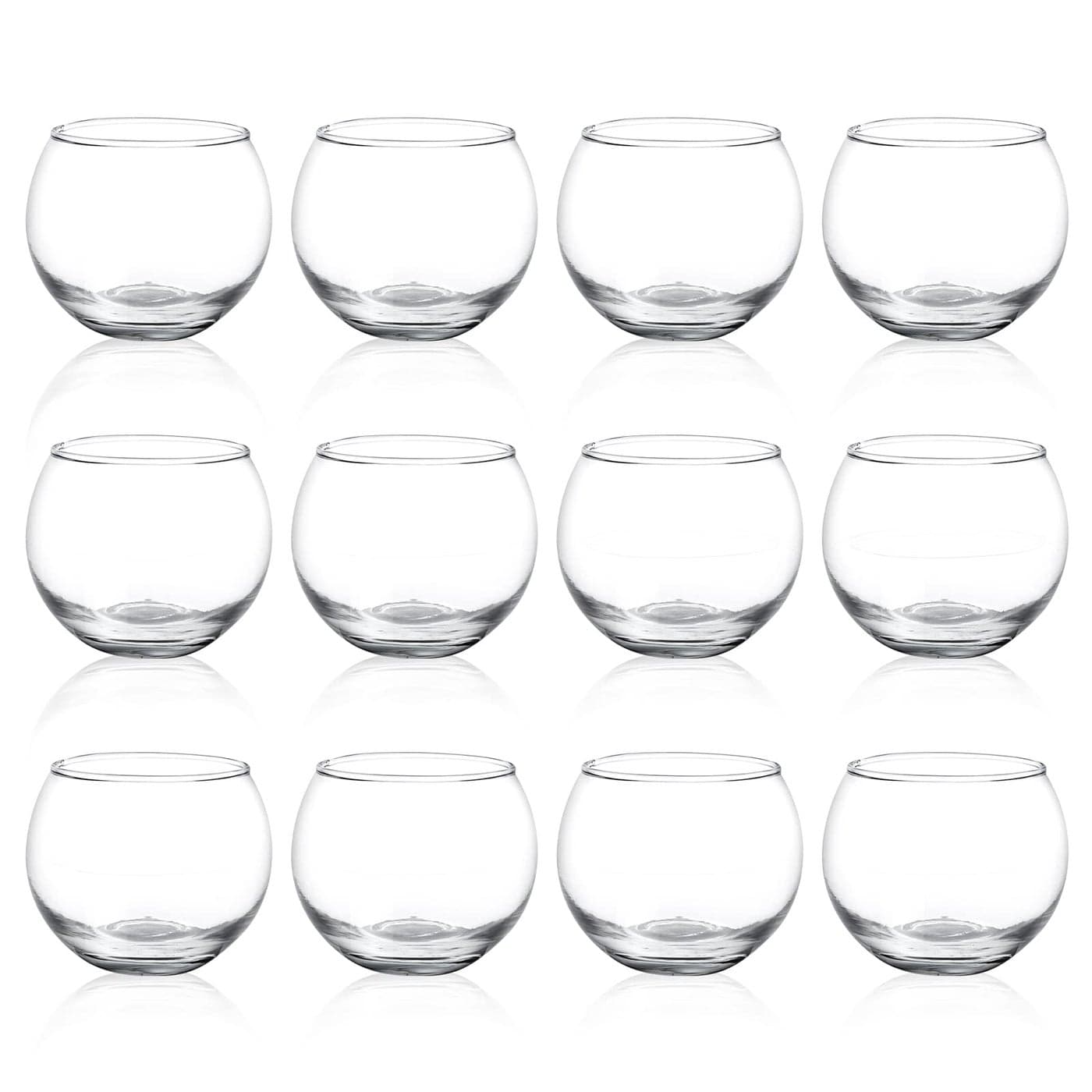 PINIWON 12pcs Clear Glass Tealight Candle Holder Round Votive Candle Holders Small Bowl Candle Holder Bulk for Wedding Table Centerpieces Home Decor