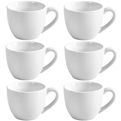 homEdge Mini Porcelain Espresso Cup, 3 Ounces / 90 ml Tiny Coffee Mugs Demitasse for Espresso, Tea- White