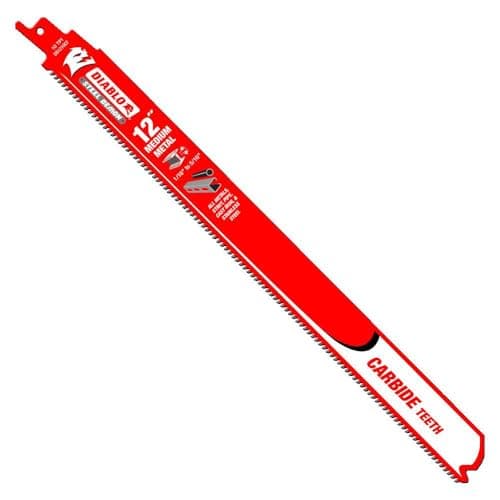Diablo Steel Demon Carbide Teeth Reciprocating Saw Blade for Medium Metal - 12" Length, 10 TPI - DS1210CF