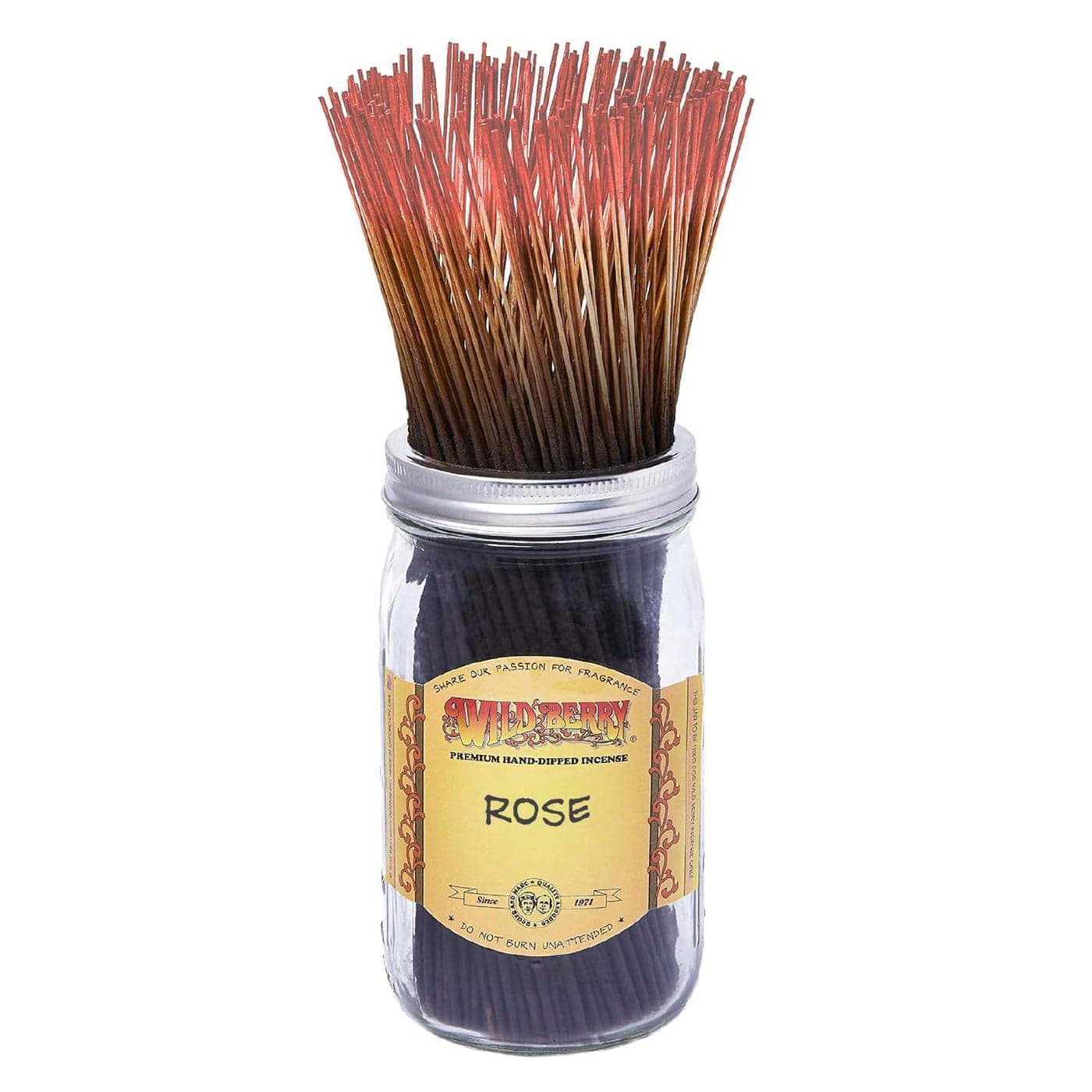Wild Berry Incense Sticks Rose Exquisite Fragrance with Geranium and Spice Hand Dipped in The USA 100 Count