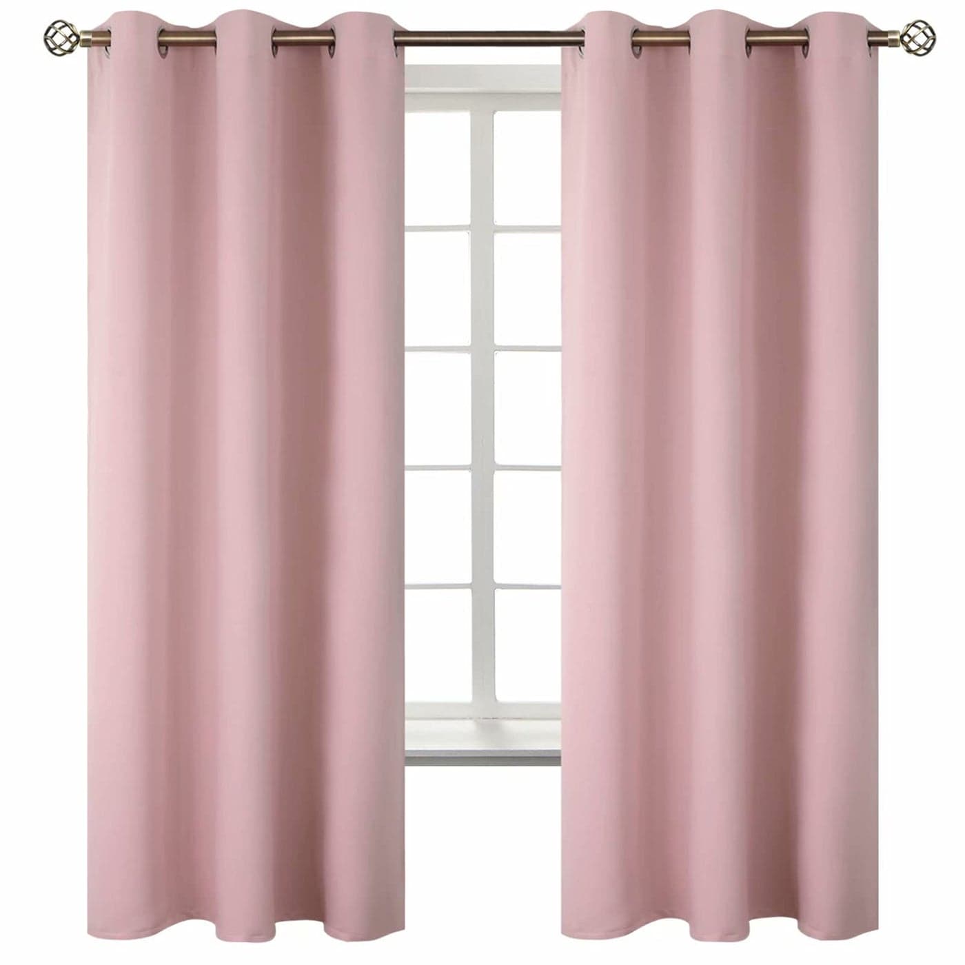 BGment Room Darkening Curtains 63 Inches Long Grommet Thermal Insulated Drapes Window Treatment Curtains for Bedroom 2 Panels 42 x 63 Inch Baby Pink