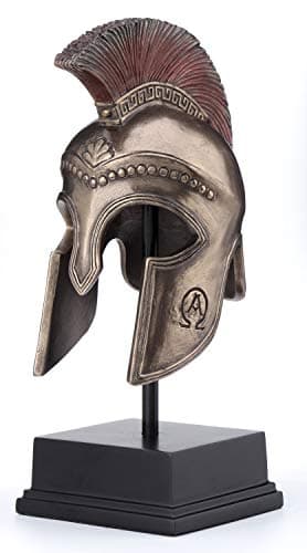 Veronese Design 8 1/4 Inch Spartan Hoplite Helmet Display Cold Cast Resin Bronze Finish Sculpture Tabletop Decoration