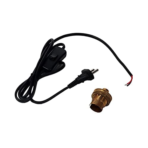 Yashasvi B22 Brass lamp Holder with 90 Inches Long Wire with On/Off Bed Switch Button Wire for Table lamp or lamp Base