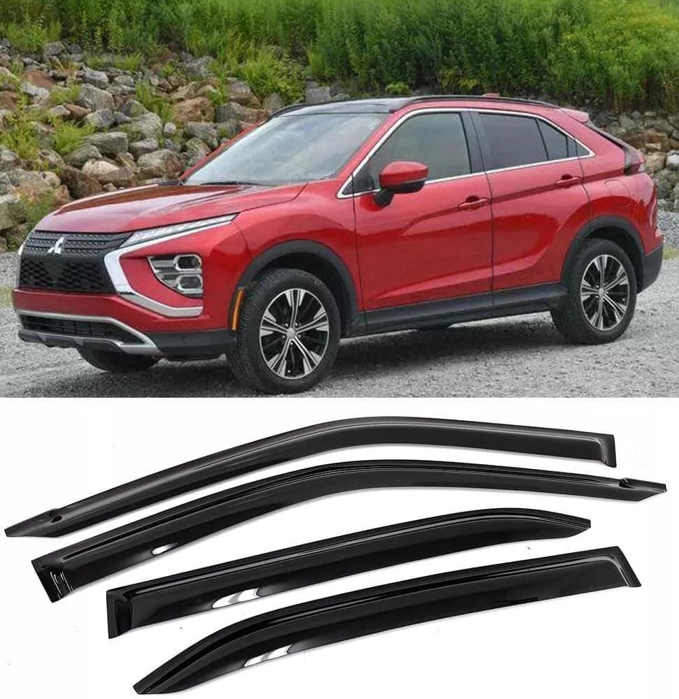 Outside Window Visors Rain Guards Vent Deflectors Compatible with Mitsubishi Eclipse Cross 20182025 Window Vent Sun Visor Deflector 4pcs SmokeTinted