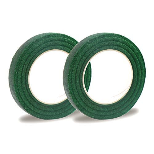 CCINEE 2 Rolls Dark Green Floral Tapes, Bouquet Stem Wrap Tapes for Flowers Making Florist Adhesives, 0.5 Inch Wide by 60 Yards