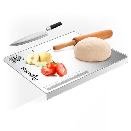HOMIFLY 304 Stainless Steel Chopping Board/Cutting Board/Non Slip/Chopping Board for Kitchen/Vegetable Cutting Board/Kitchen Cutting Boards/Vegetable Cutter Steel (35.5 x 31 cm)