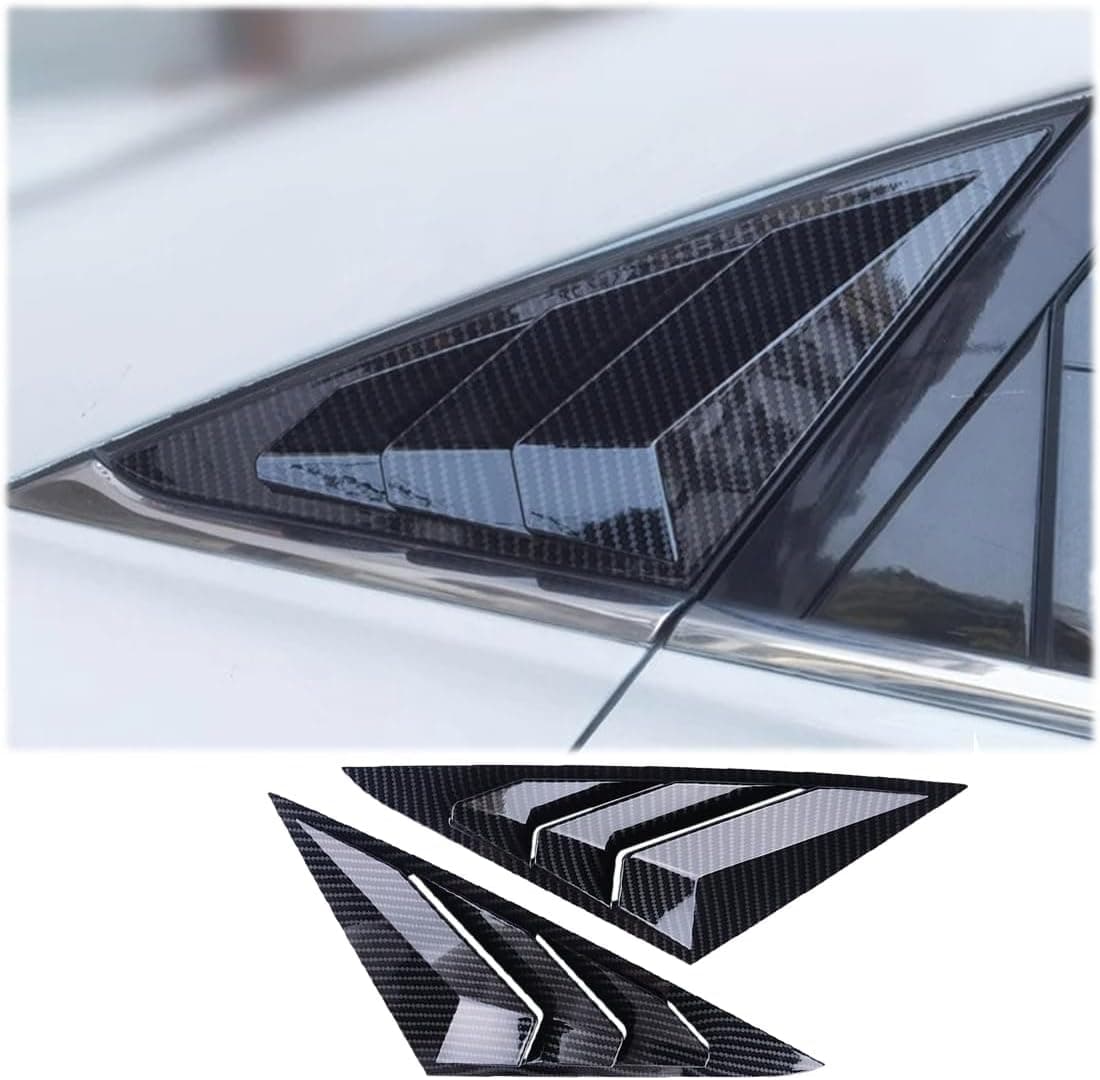 MUXEE 2Pcs Rear Side Window Louvers for Hyundai Sonata 2011-2014 - ABS Carbon Fiber Accessories