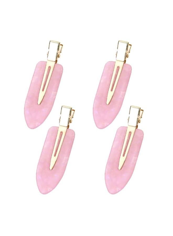 Girls Small Hair Clips 2.4inch No Crease Hair Pins No Bend Cute Barrettes Accessories for Women Thick Thin Curly Fine Hair Styling Sectioning, Pack of 4 (Pink)