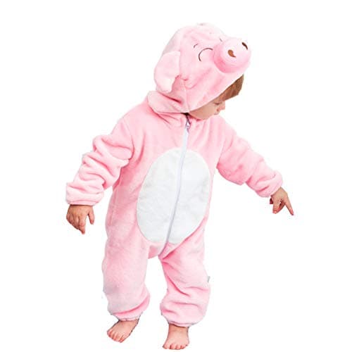 QZERPLAY Unisex Kids Baby Pig Cosplay Halloween Costumes Cartoon Outfit Hooded Homewear 100