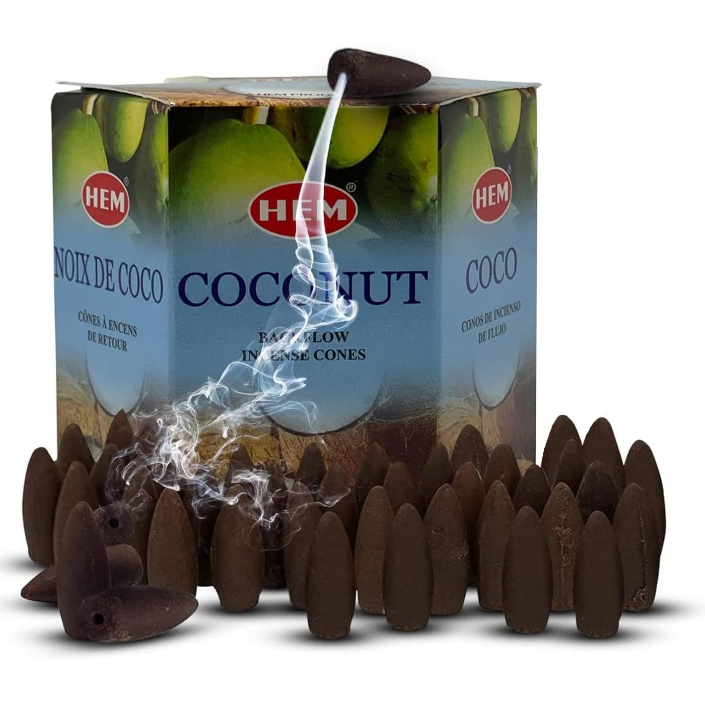 Coconut Backflow Incense Cones for Waterfall Aromatic Smoke Fountain Haze Falls
