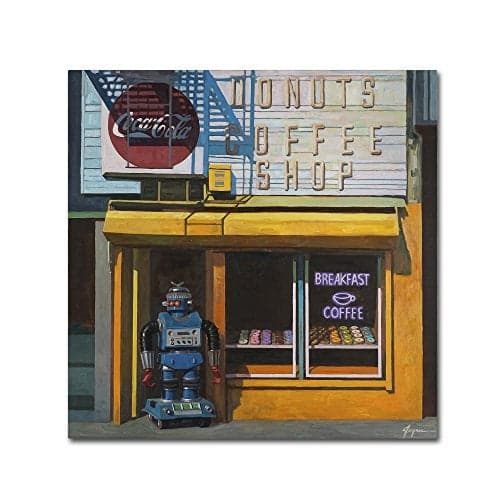 Trademark Fine Art Blue Zeroid by Eric Joyner Wall Decor, 14 by 14"