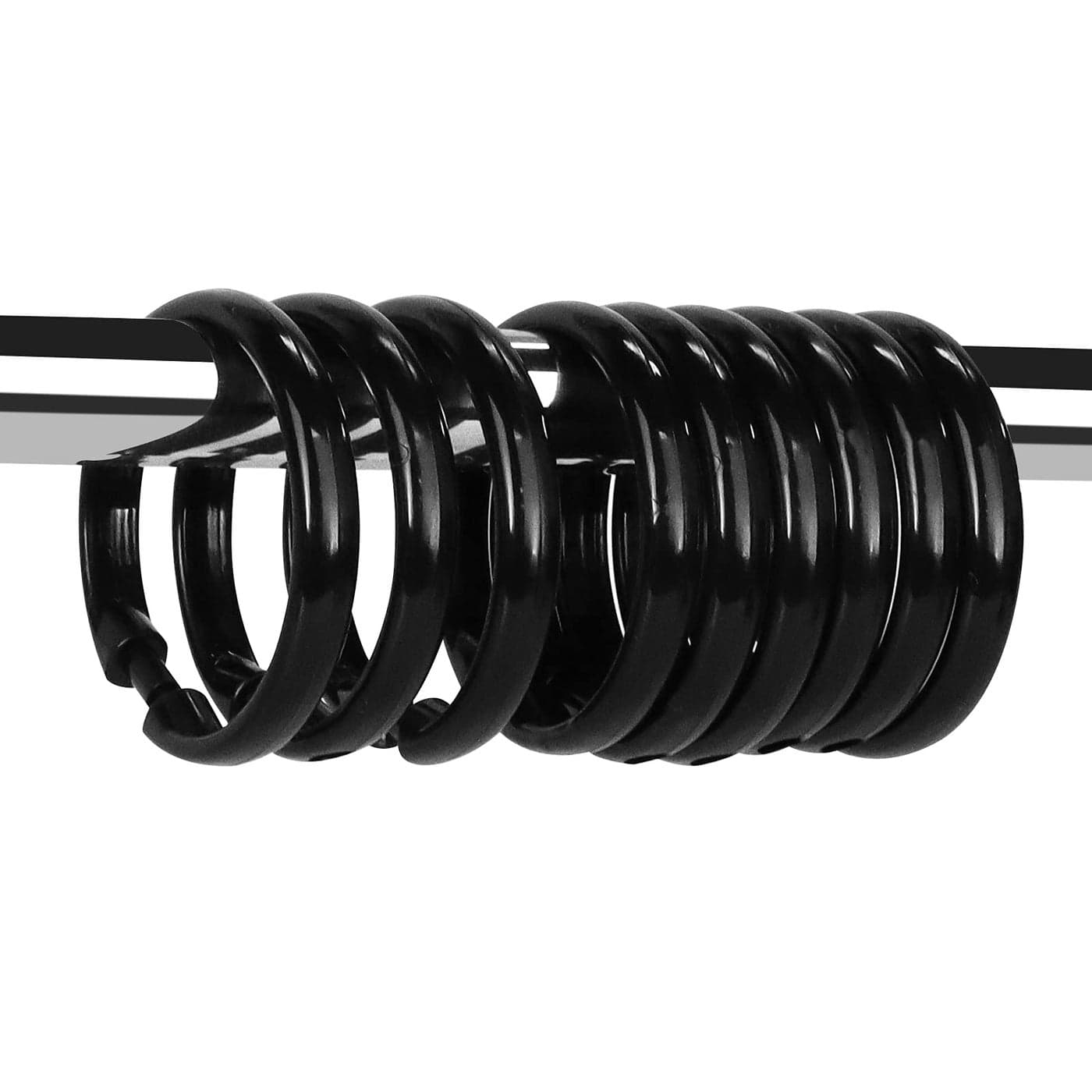 Qulable Black Shower Curtain Hooks Rings 12 Pcs Circular Plastic Shower Curtain Rings for Bathroom Plastic Shower Curtain Hooks for Shower Curtain Rod Black Shower Hooks Rings for Shower Curtain