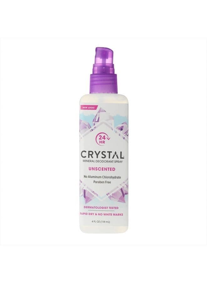 Crystal Essence Mineral Deodorant Spray, Unscented, 4 Fl Oz