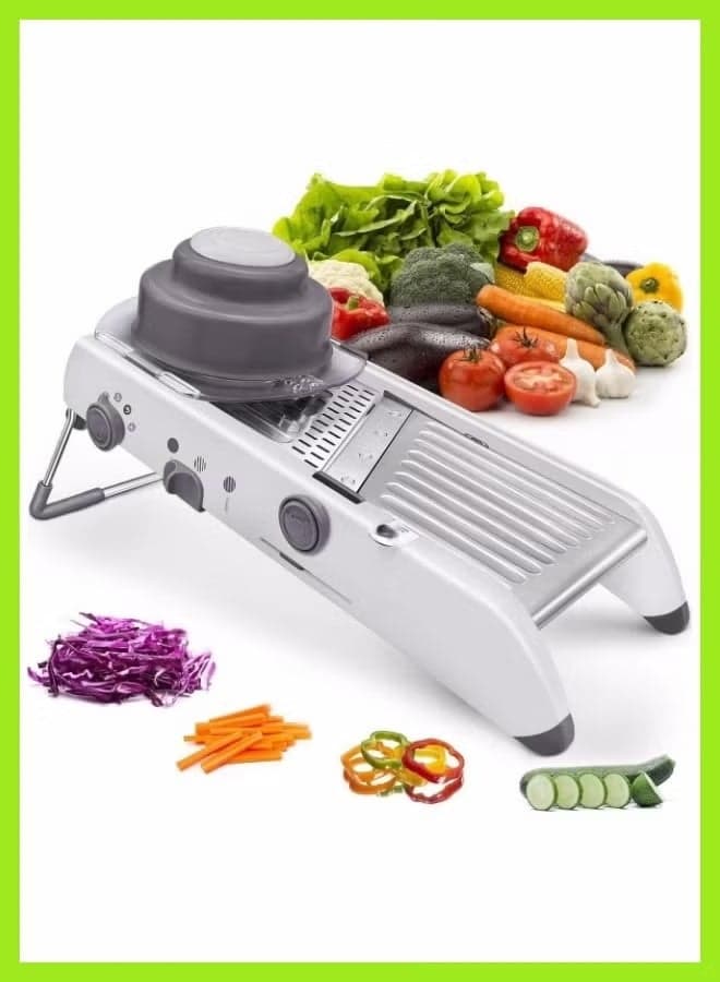 Kitchen Mandolin Slicer 18 Types Food Slicer Mandolin Stainless Steel Adjustable Thickness Vegetable Chopper Potato Cheese Fruit Vegetable Onion Chopper Shredder Waffle Fryer,Stainless Steel Vegetable Chopper - Food Chopper,Adjustable Mandoline Slicer