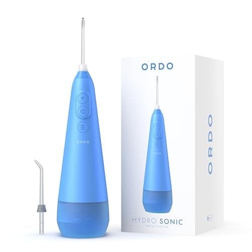 Ordo Water Flossers for Teeth Cordless IPX7 Waterproof Oral Irrigator 3 Pressure Settings Portable Rechargeable Electric Sonic Flosser Dental Professional Recommended Arctic Blue