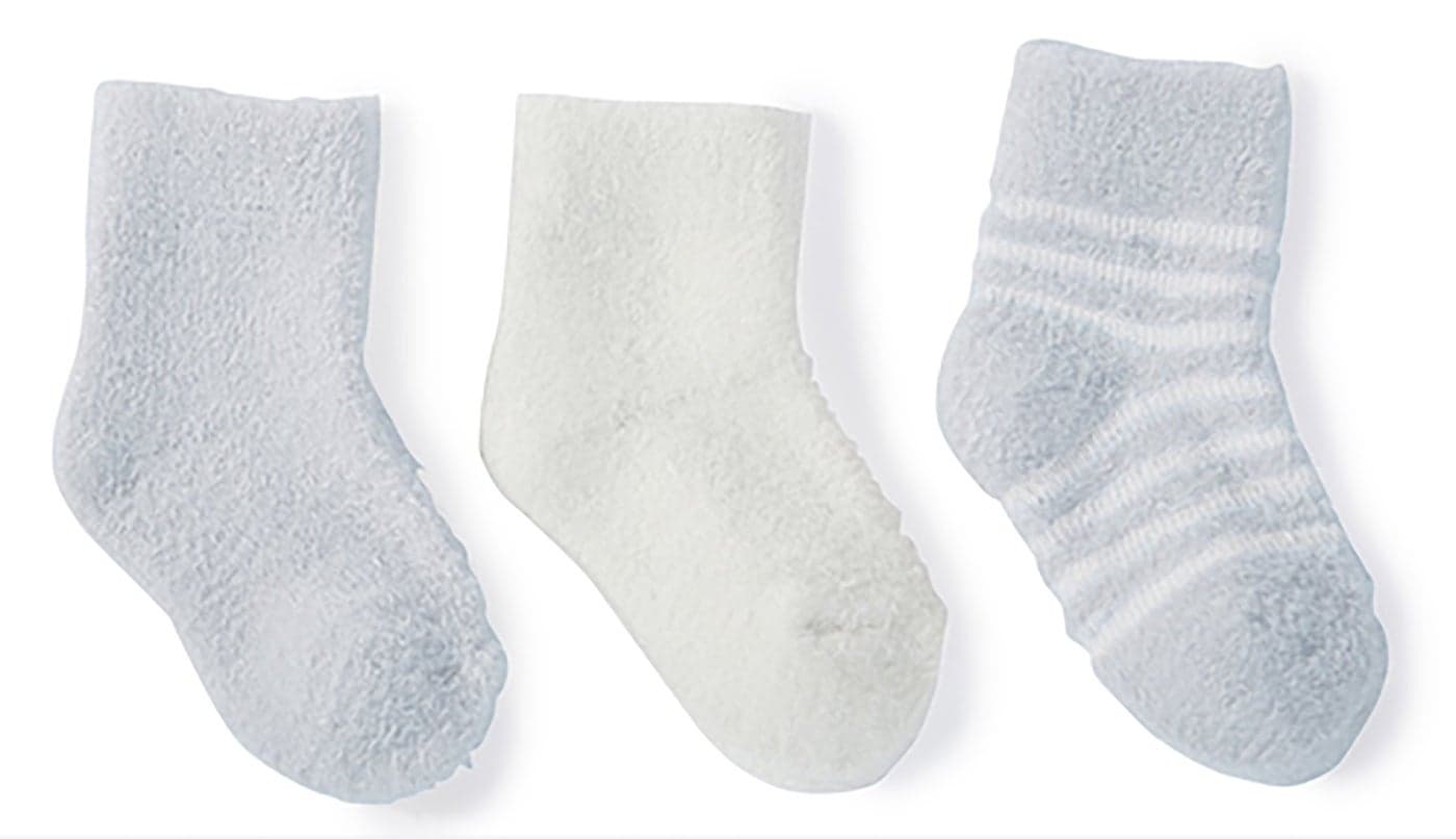 Barefoot Dreams Kids Unisex CozyChic® Lite Infant Sock Set (Infant) Blue/Pearl One Size