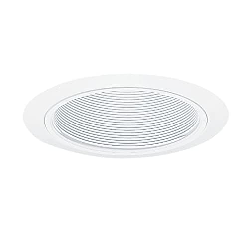 Juno 5-Inch Round Baffle Recessed Lighting Trim, Glare-Reducing Snap-in Trim for Can Lights, Fits Juno IC20 and TC20 Housings, White Finish