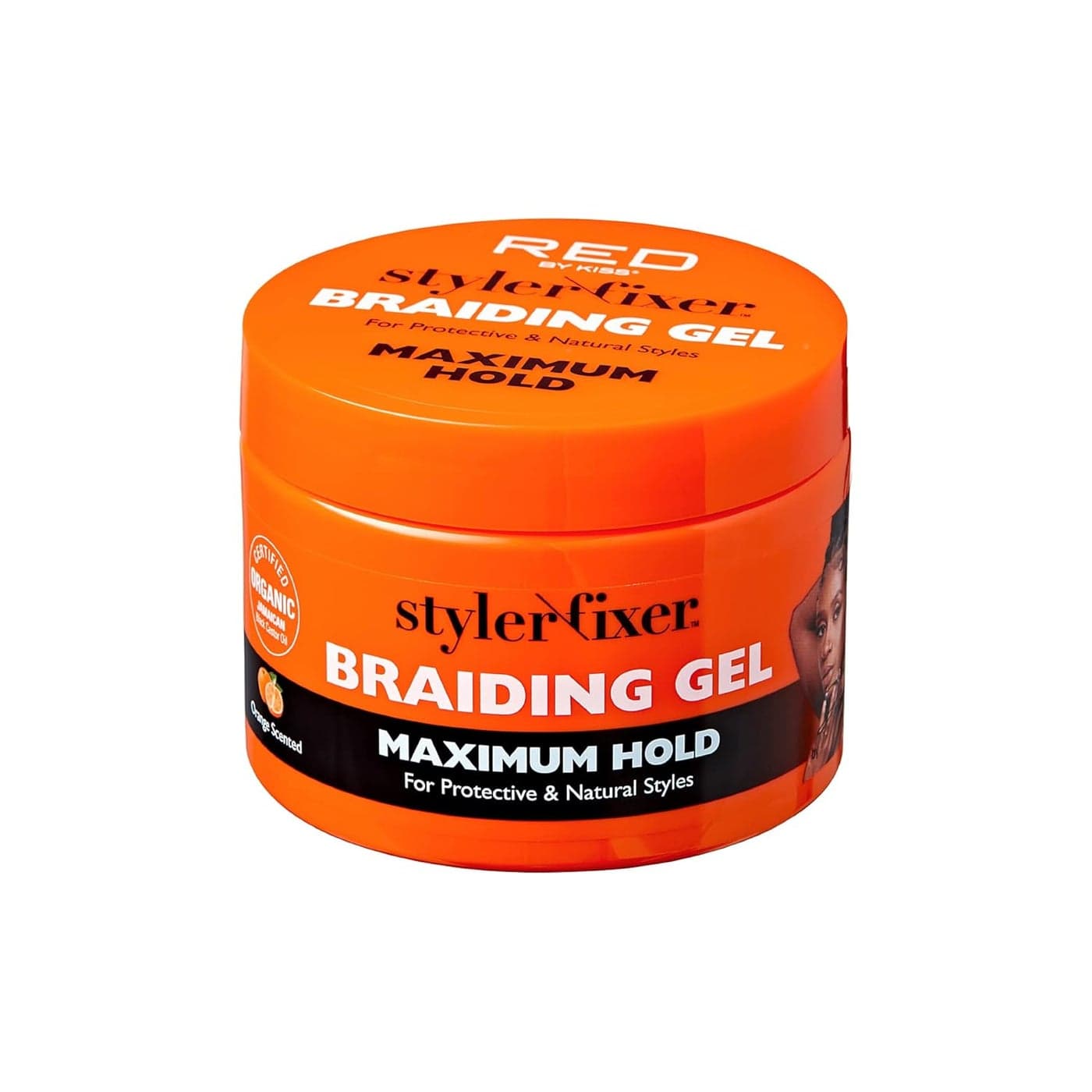 Red by Kiss Braiding Gel Maximum Hold Styler Fixer for Box Braids Cornrows Hydrating Conditioning LongLasting Frizz Control 4C Moisturizing Nourishing High Shine No Flake 6 fl oz