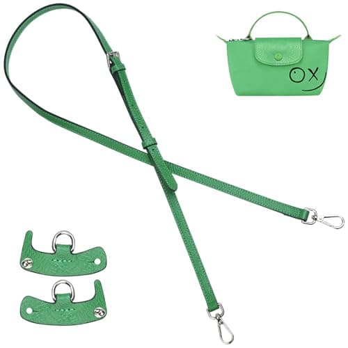 Jiesinlov Leather Bag Shoulder Strap Crossbody Adjustable Replacement Conversion Kit Fit for le pliage Mini Pouch Bag Green Purse Straps(Green)