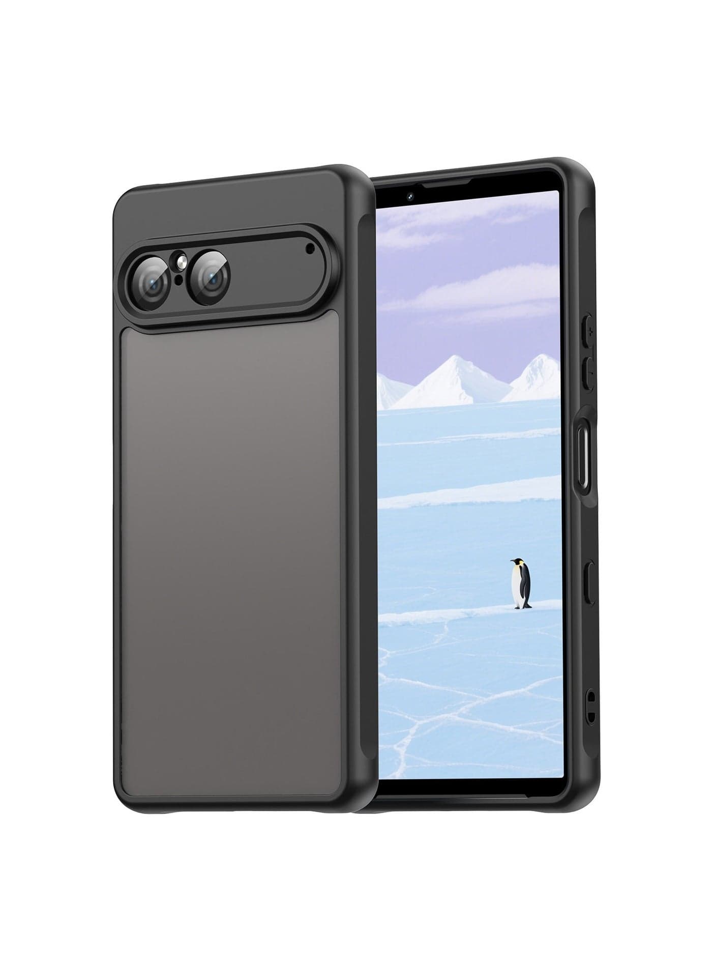 Compatible with Sony Xperia 10 VII 5G Shockproof Semi-Transparent Protective Case, Xperia 10 VII (Purple) Slim Matte Hard Case