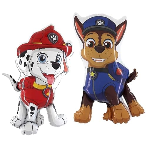 Toyland Pack of 2 Paw Patrol Balloons 89cm 35 Chase 86cm 34 Marshall Character Balloons Childrens Party Decorations