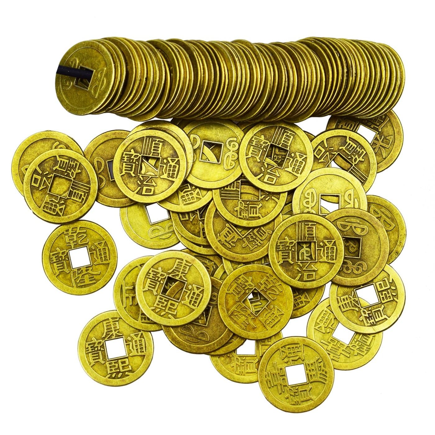 Motanar 200 Pieces 1 Inch Chinese Fortune Coins Feng Shui IChing Coins Chinese Good Luck Coins Ancient Chinese Dynasty Time Coin