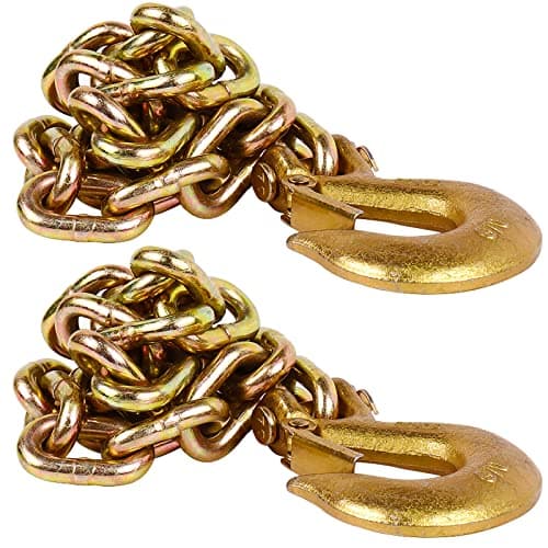 Tnyeobae 35" Trailer Safety Chain with 5/16" Clevis Snap Hook,Grade-70 Heavy Duty Binder Chain(Pack of 2)