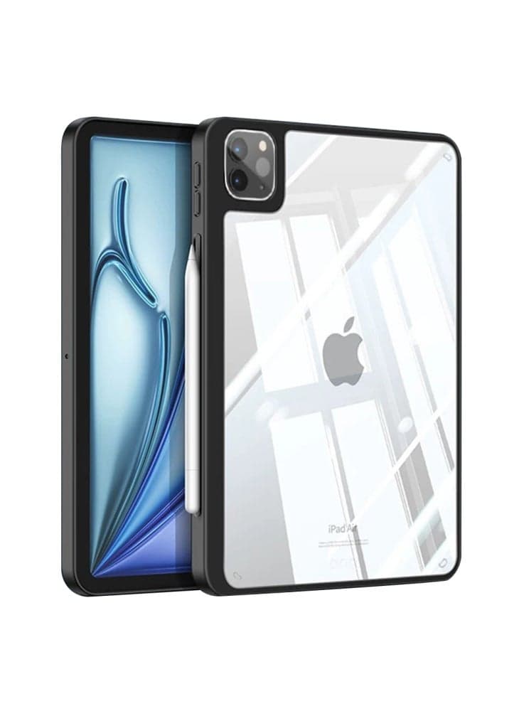 For iPad Pro 11 (2022)/(2021)/(2020)/(2018) Case TPU+Acrylic+PC Matte Shockproof Tablet Cover - Black