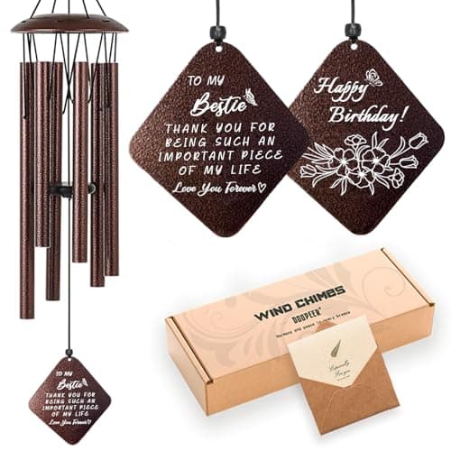 Doopeer Best Friend Birthday Gifts for Women Unique Birthday Gifts for Best Friends BFF Bestie 32 Bronze Wind Chimes