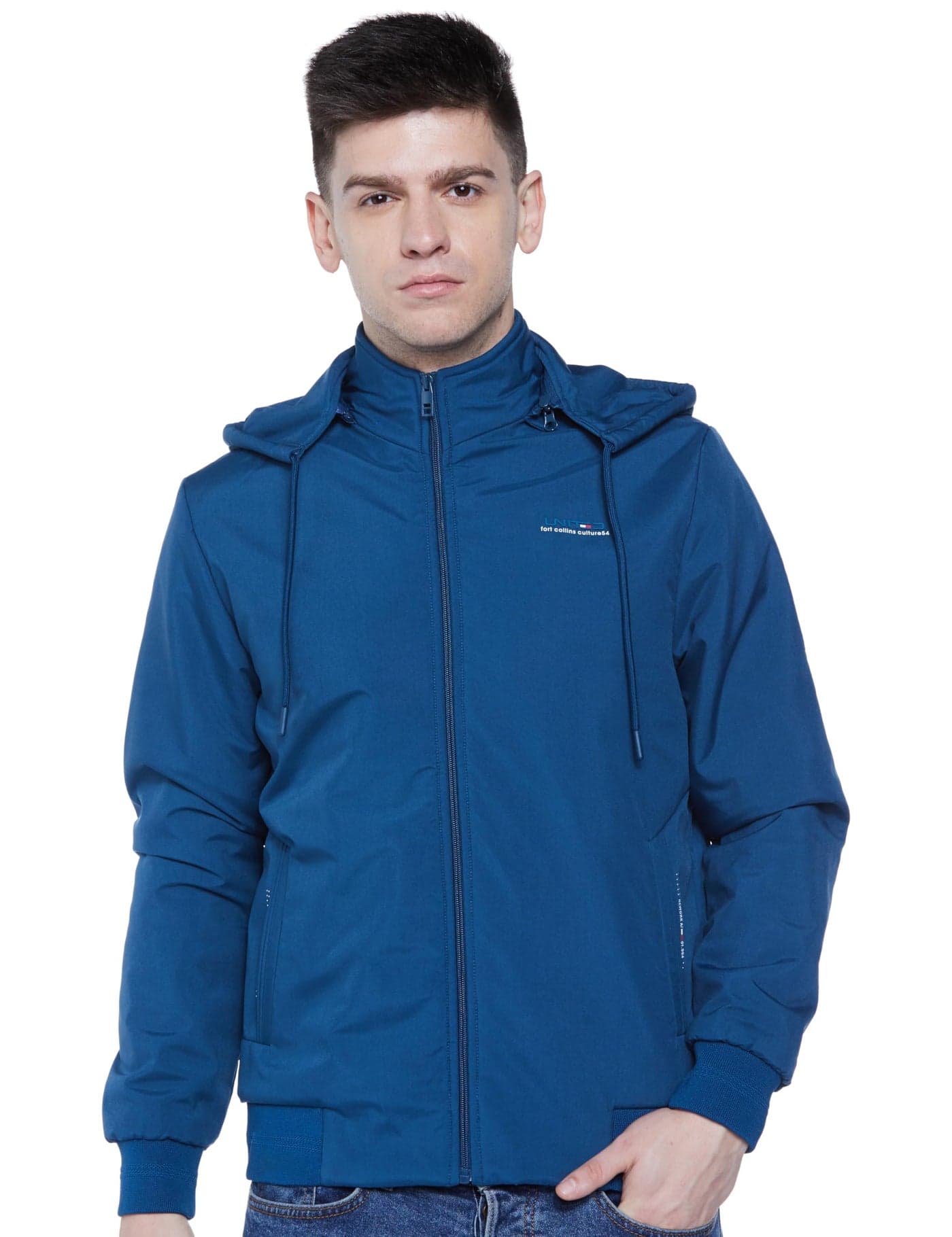 Qube By Fort Collins Men's Polyester Short Length Parka Coat (BD290AZ_Airforce Large)