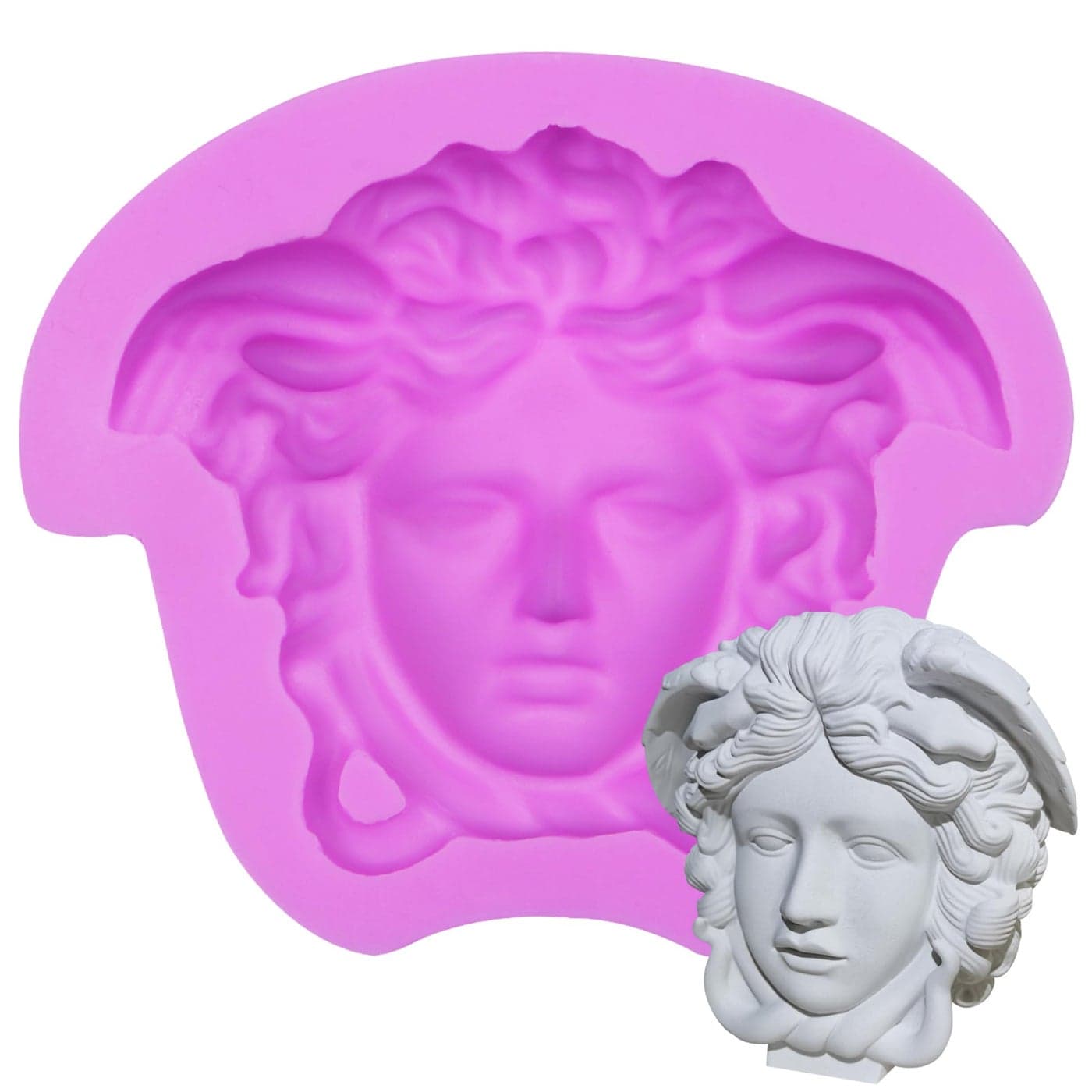 Medusa Fondant Molds Mythology Goddess Chocolate Baking Mold Cartoon Head Face Molds for Cake Decoration Clay Resin Soap Candle