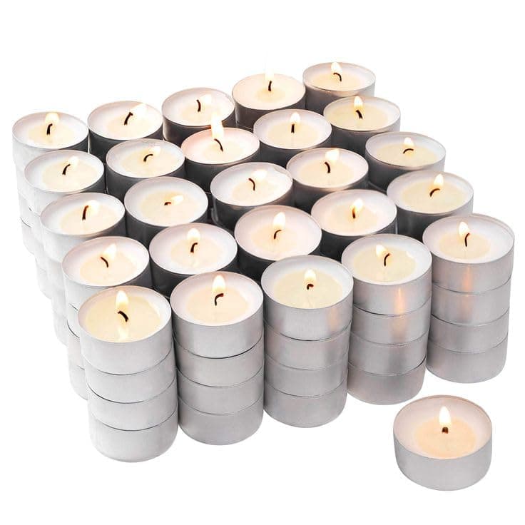 AuraDecor White Tealight Candle, Smokeless No Residue Burn Upto 3 Hour, Unscented T Light Candle for Home Decor (Set of 200 (White), Standard)