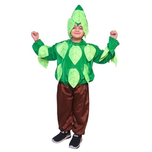 Kaku Fancy Dresses Polyester Kids Tree Costume, Nature Costume for Annual Function/Theme Party/Stage Shows/Competition/Birthday Party Dress - Green